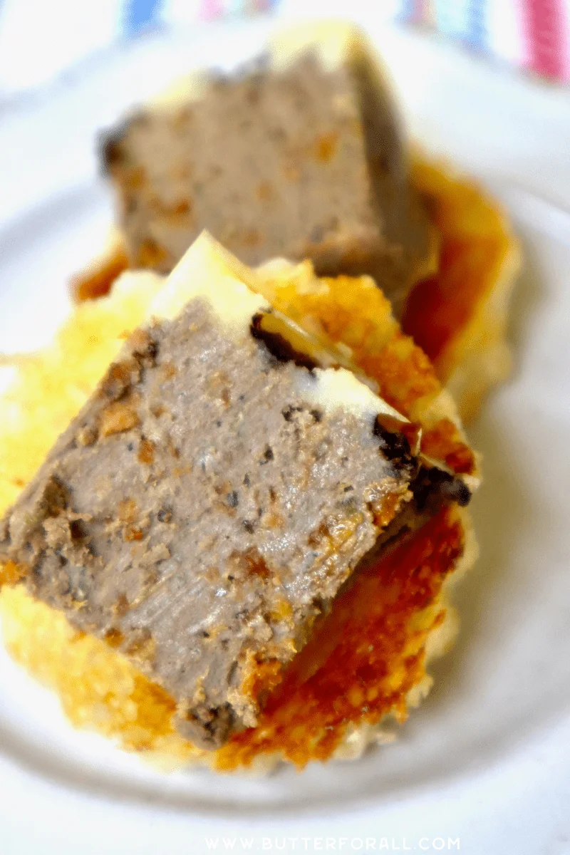 Thick slices of rabbit liver pâté with speckles of dried apricot and rosemary, and solidified pools of butter and aged balsamic.